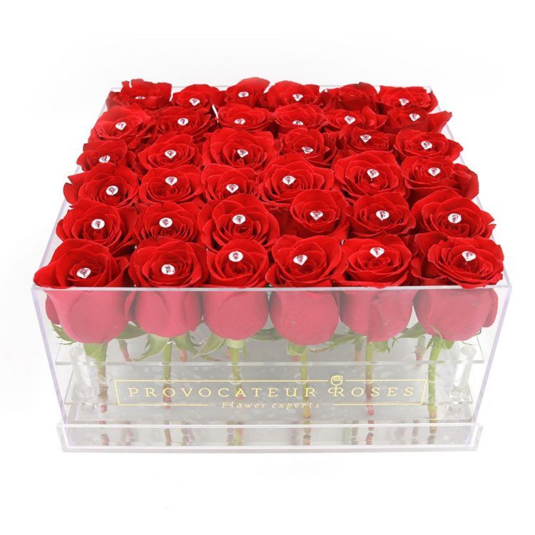 Rosas Rojas caja acrilica