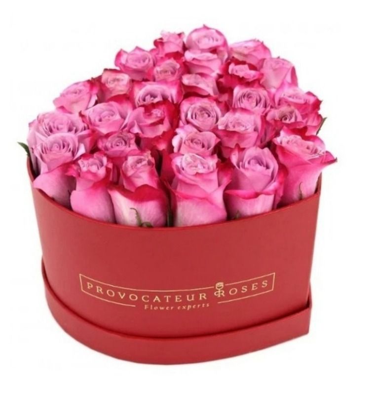 Caja de rosas en forma de Corazón
