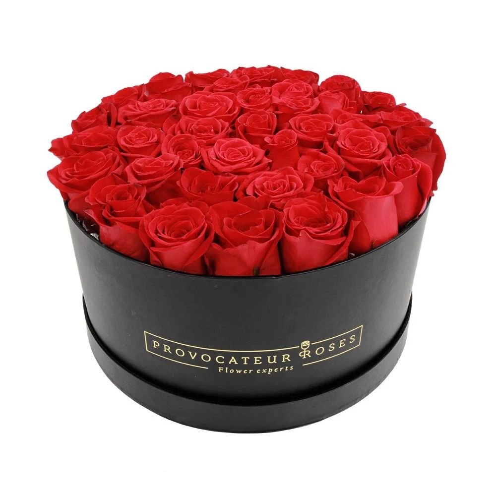 Caja Redonda de Rosas Preservadas - Provocateur Roses