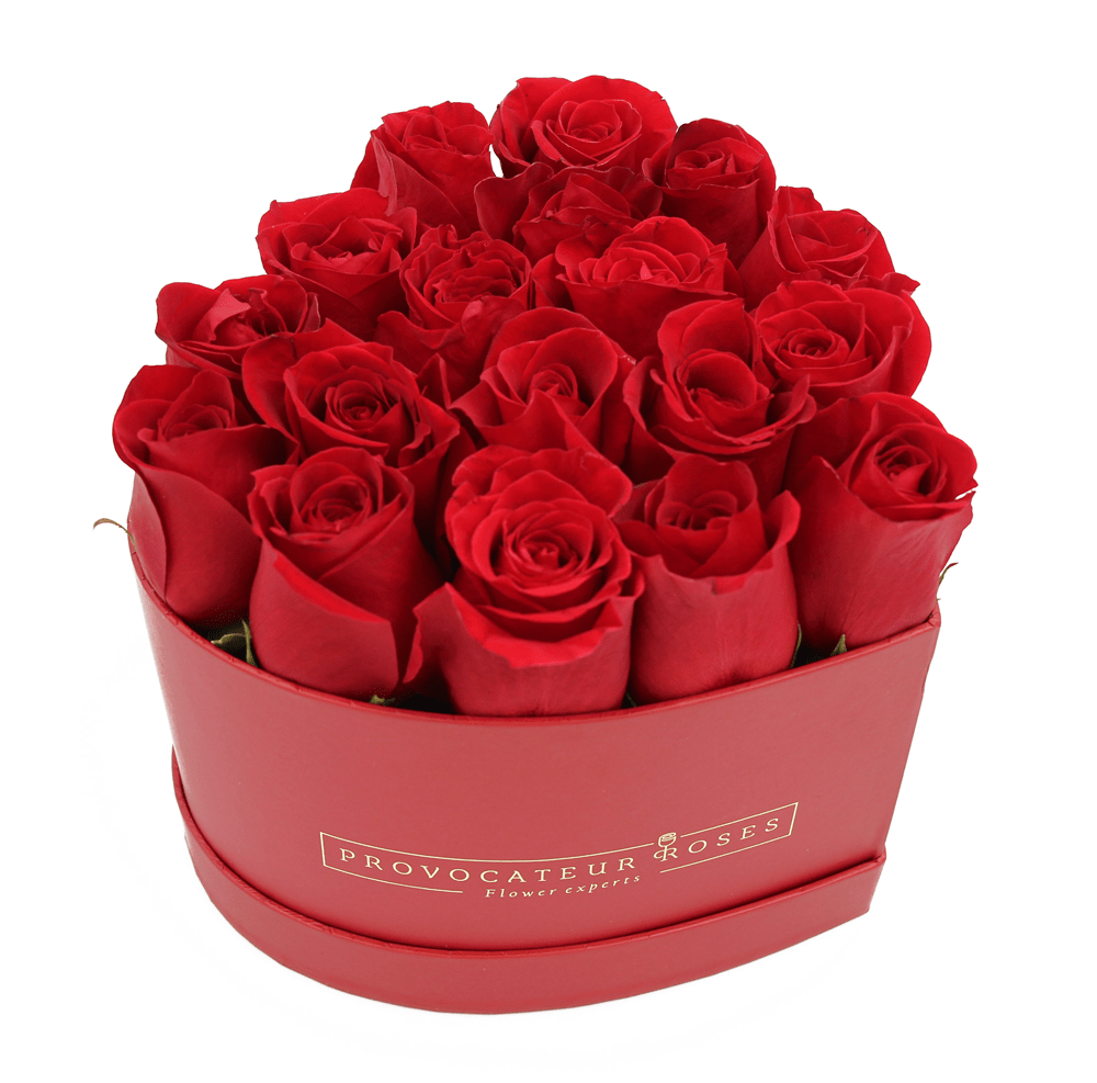 Rosas Frescas en Caja Corazón - Provocateur Roses