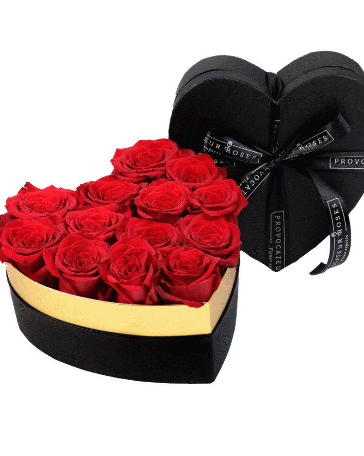 Sweet Heart Box in Preserved Roses