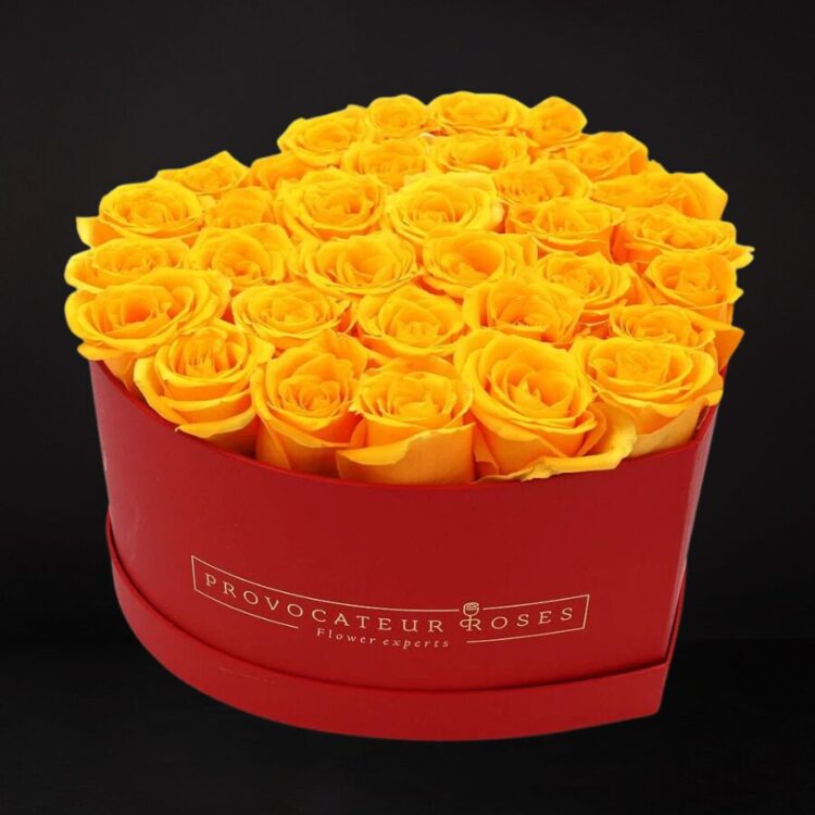 Caja Corazón de Rosas Preservadas