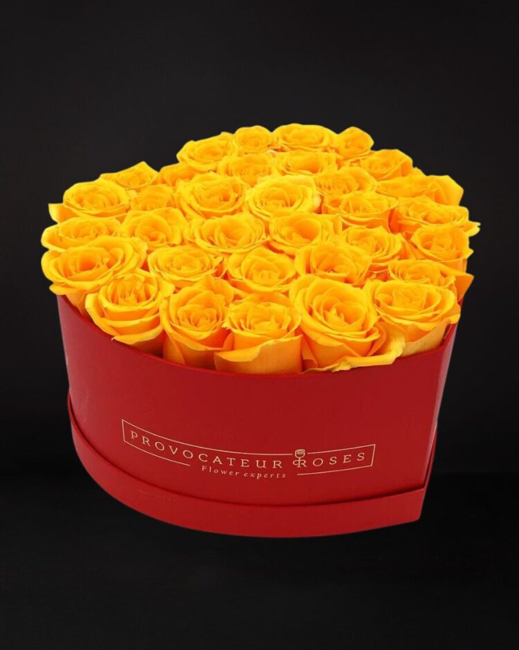 Caja Corazón de Rosas Preservadas