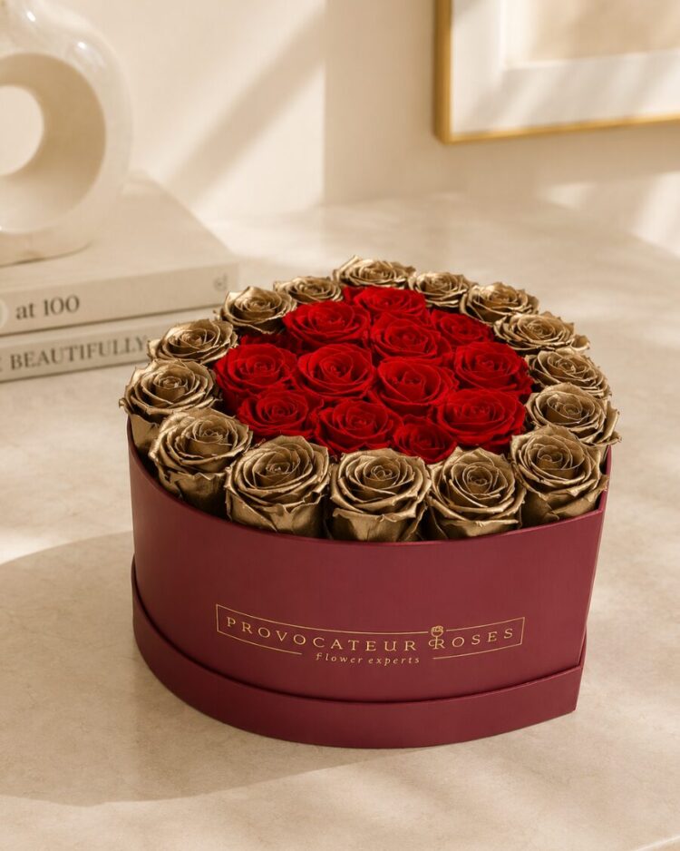 Golden roses box