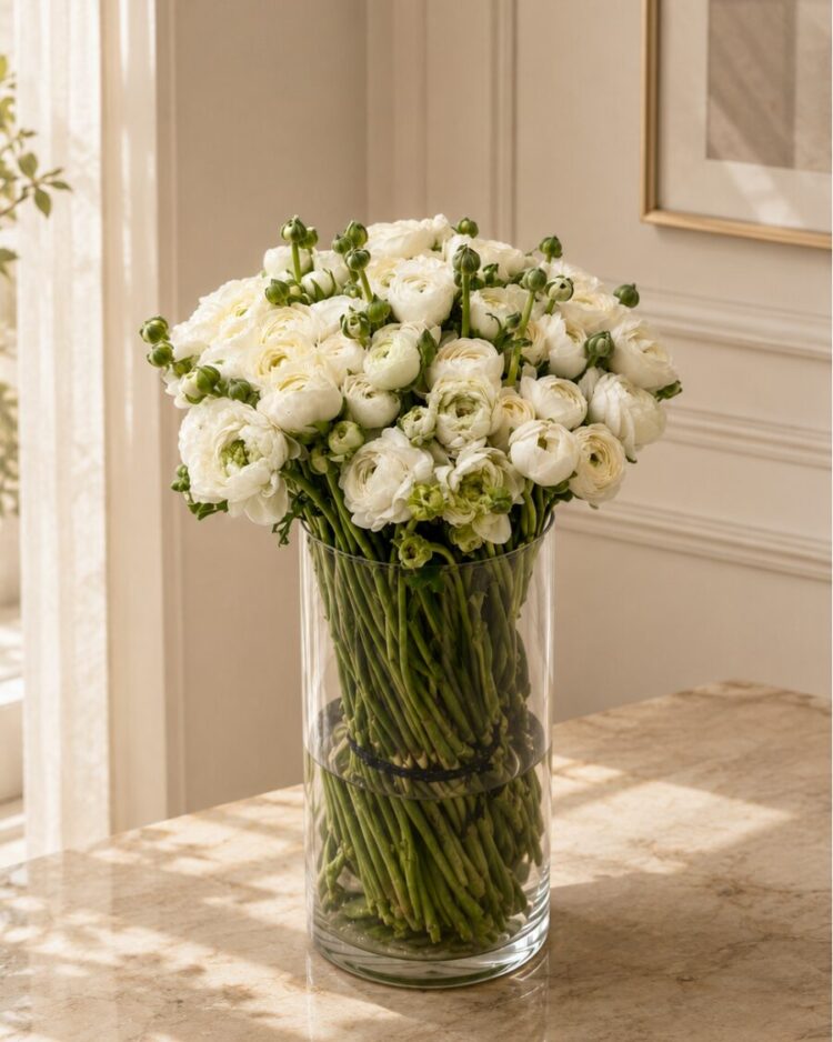 White Ranúnculos bouquet