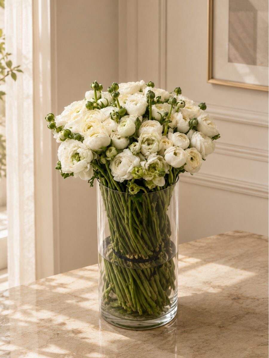 White Ranúnculos bouquet