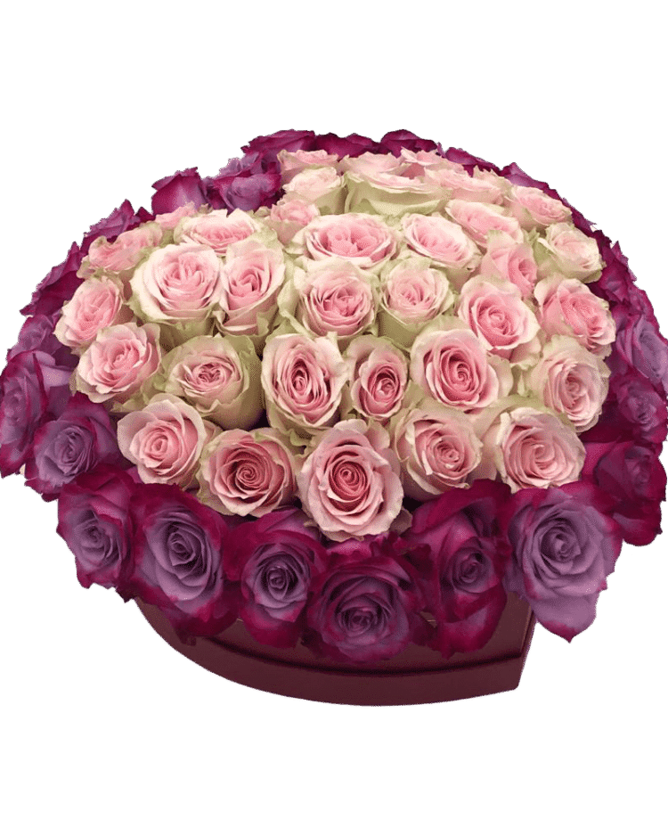 70 rosas en caja corazón