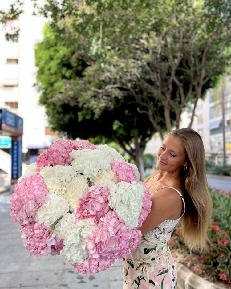 Ramo Luxury de Hortensias rosas y blancas