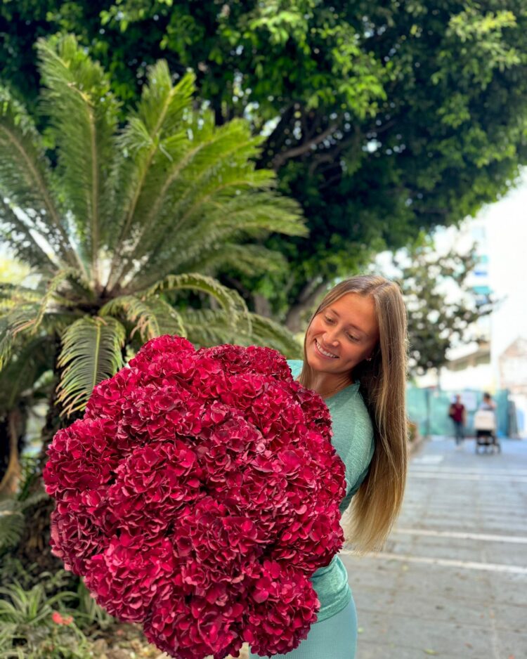 Ramo Luxury de Hortensias granates