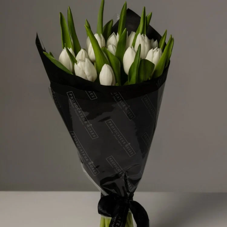 Bouquet of white tulips