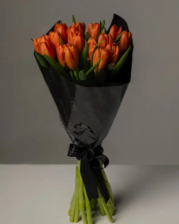 Bouquet of orange tulips