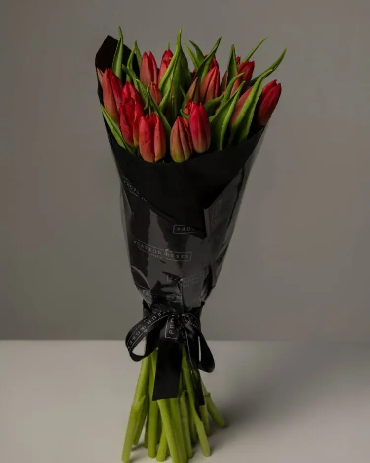 Bouquet of red tulips