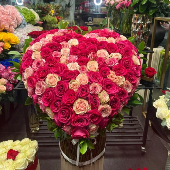 Pink Heart of Roses