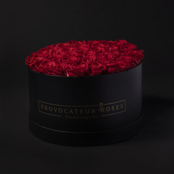 Caja Redonda Negra Rosas Eternas Red - Imagen 3