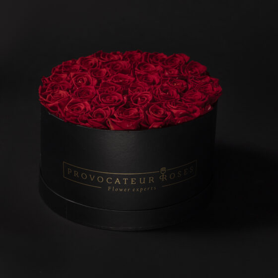 Black Premium Box Rosas Frescas Rojas - Imagen 3