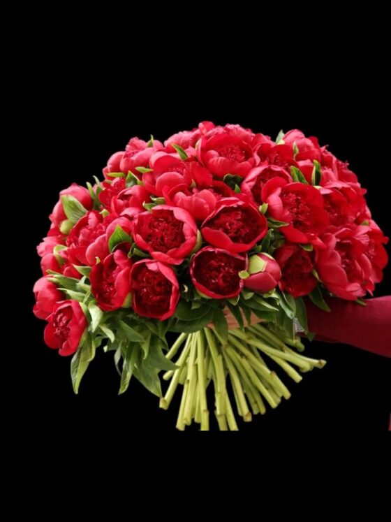 Bouquet de Peonías rojas
