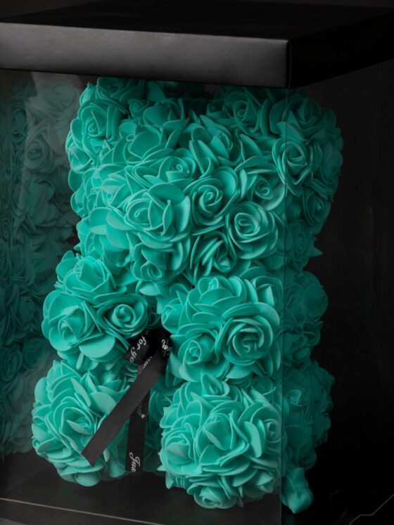 Flower Teddy Aquamarine (40 cm) - Imagen 2