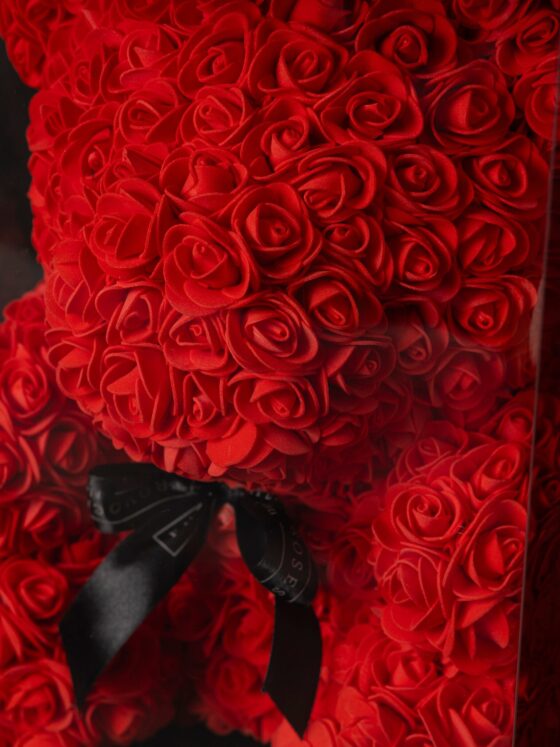 Flower Teddy Rojo (40 cm) - Imagen 2