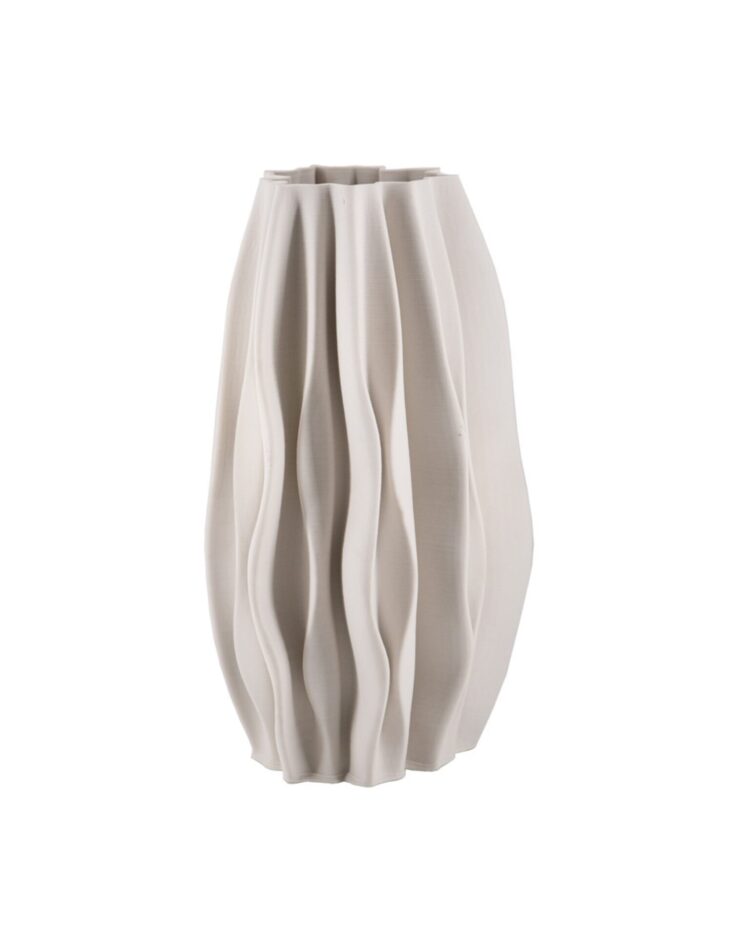 Vaso Blanco Luma Cerámica 3D Grande