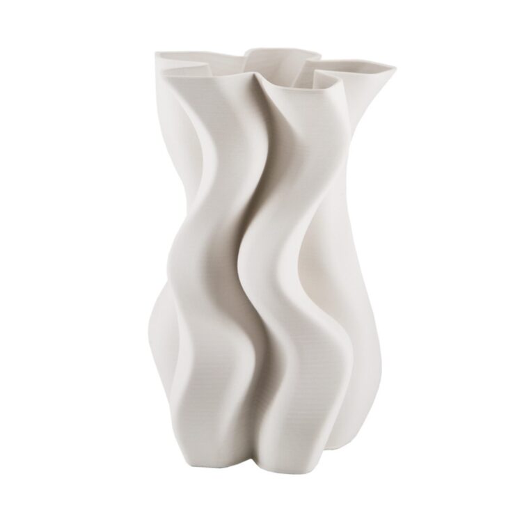 Vaso Blanco Serenity Cerámica 3D Grande