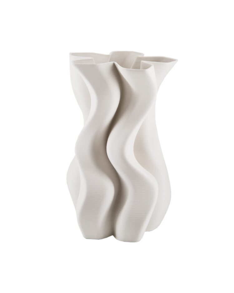 Vaso Blanco Serenity Cerámica 3D Grande