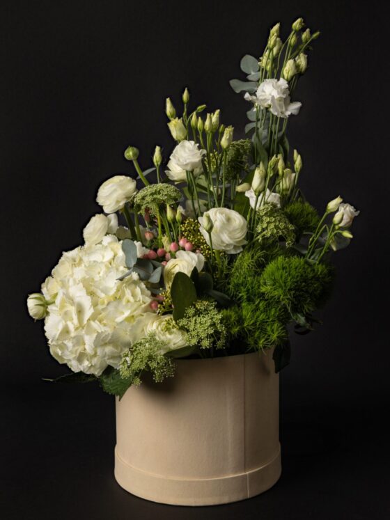 Green & White Flower Box