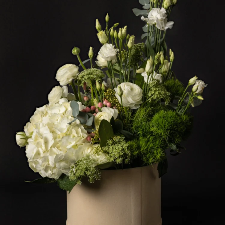 Green & White Flower Box