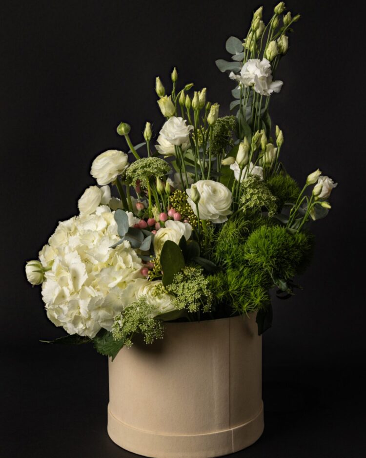 Green & White Flower Box