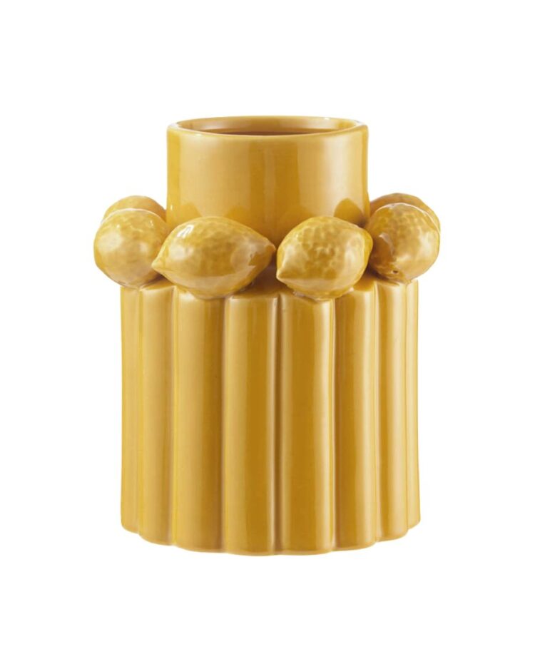 Jarrón Limone de Cerámica Amarilla