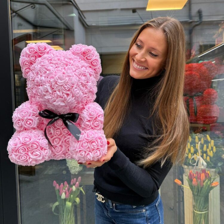 Flower Teddy Rosa de 40 cm
