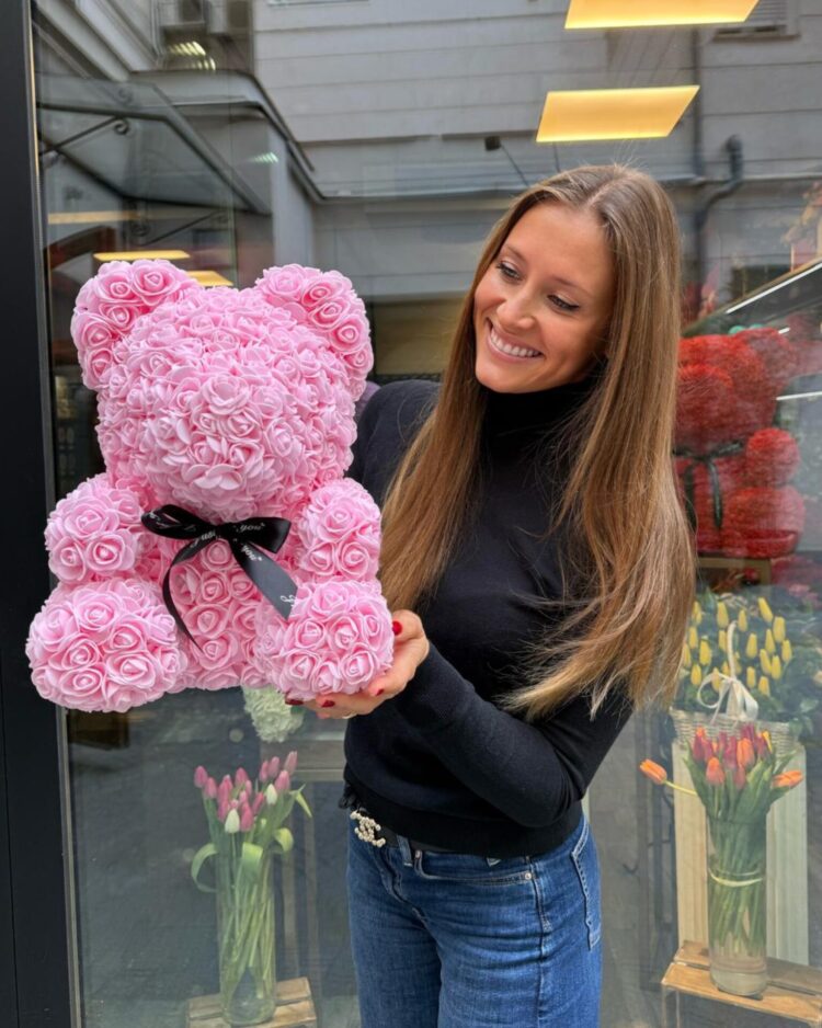 Flower Teddy Rosa de 40 cm