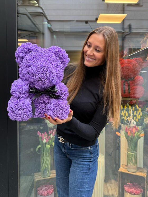 Flower Teddy Morado de 40 cm