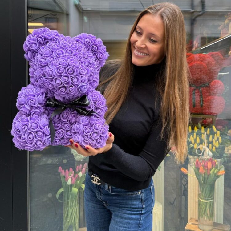 Flower Teddy Morado de 40 cm