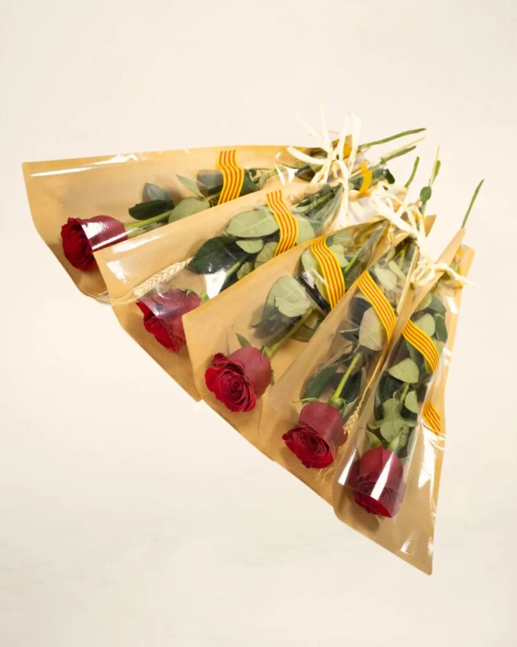 Pack of 5 Sant Jordi Roses