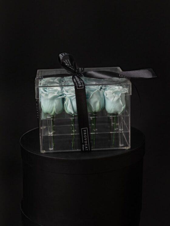 Caja Acrílica con 16 Rosas Preservadas Tiffany - Imagen 2