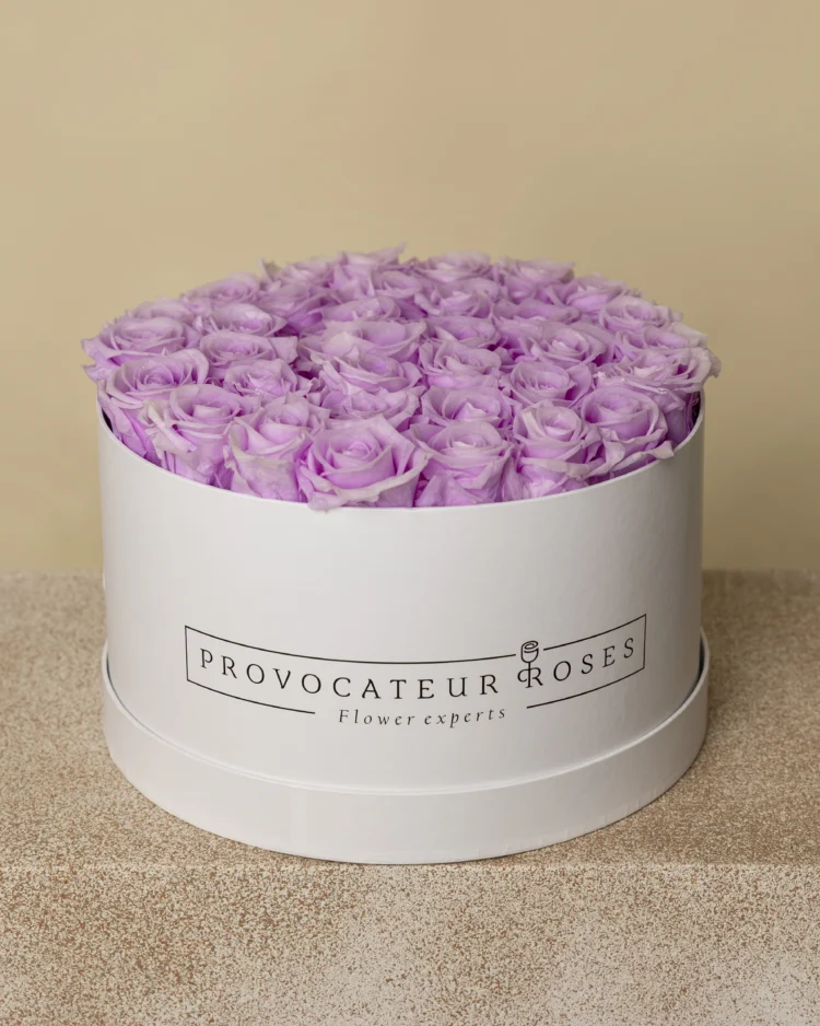 Round box of preserved roses Baby Lili