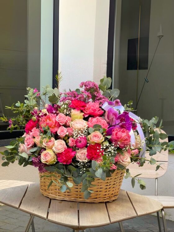 Elegant Basket of Assorted Flowers
