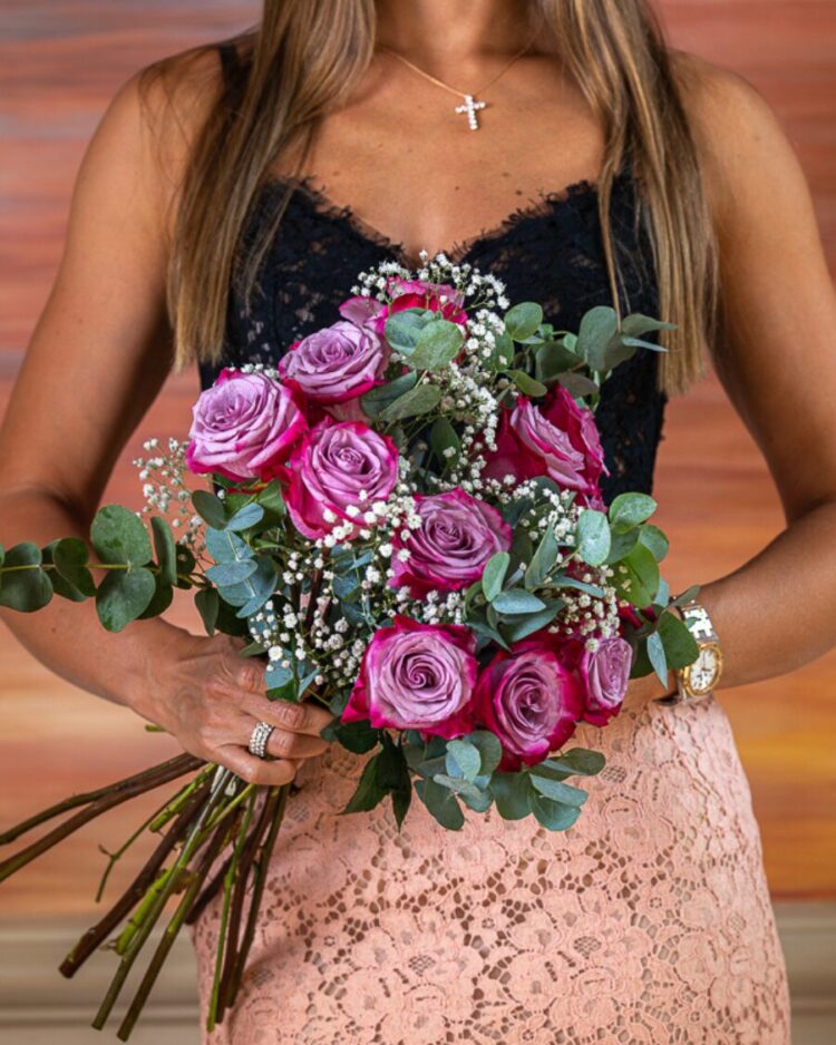 Ramo 12 Rosas Deep Purple Variados