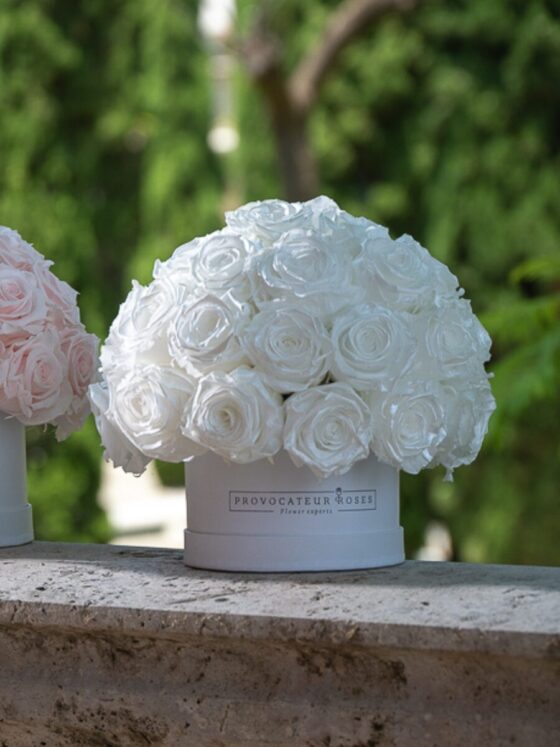 Glamour Eternal – Caja Blanca con Rosas Preservadas - Imagen 4
