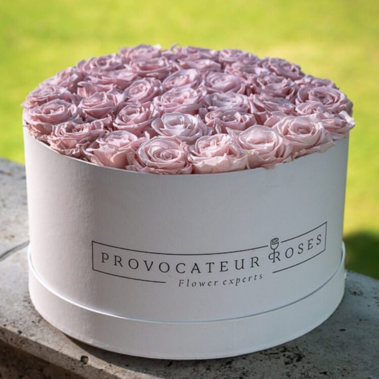 Caja Blanca 30cm Rosas Baby Blus