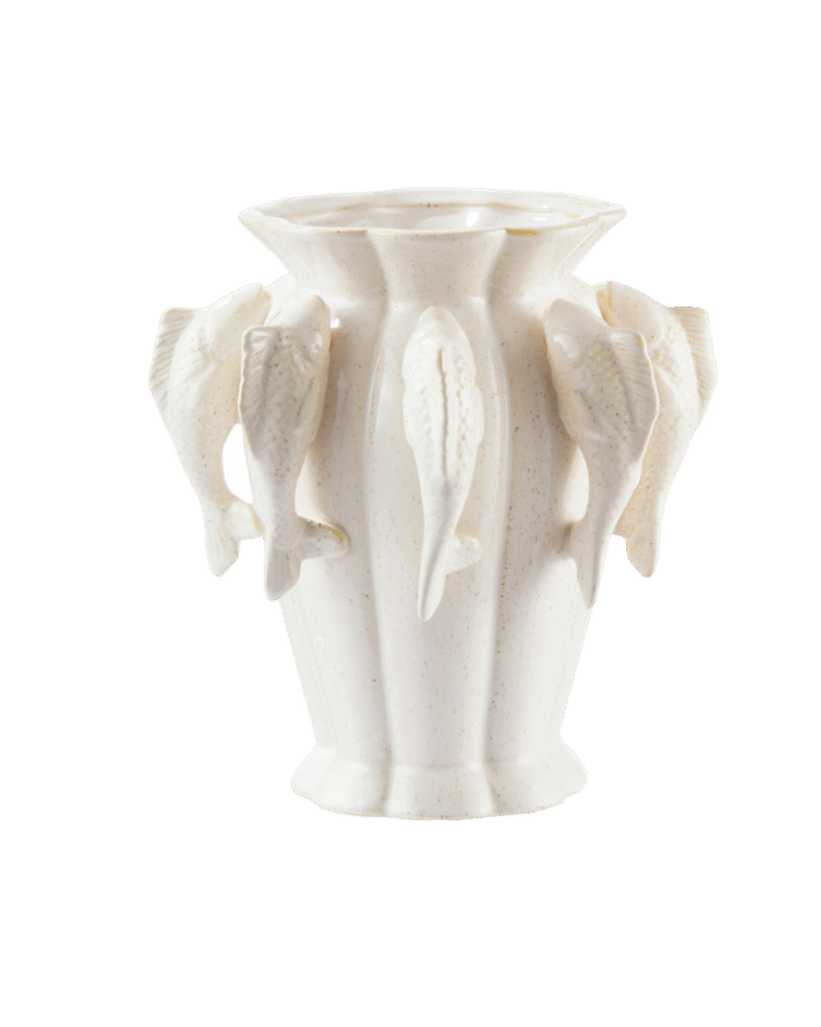 Jarrón Elegant Fish Beige Mediano