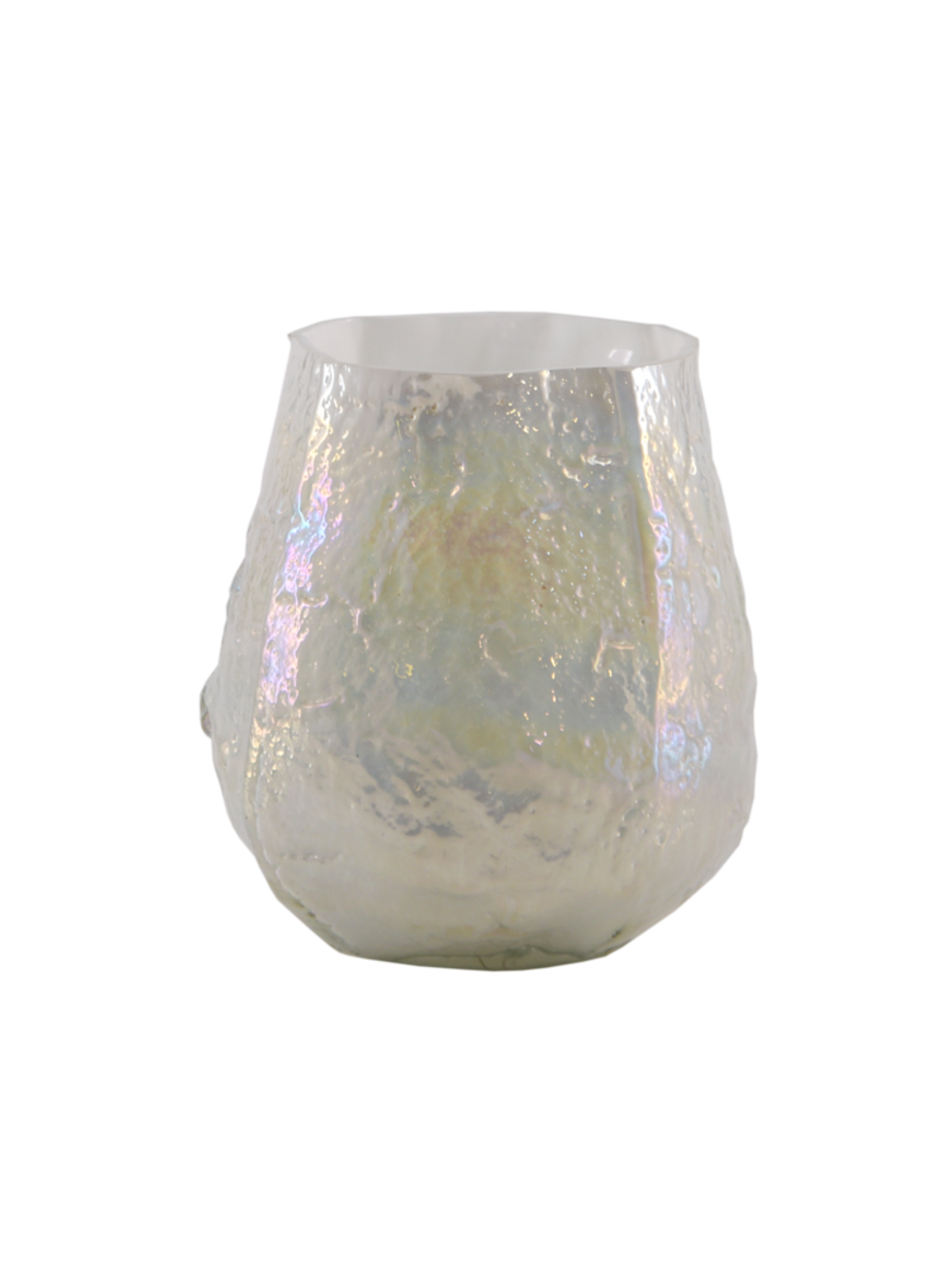 Jarrón Iridiscente Materico Blanco - Imagen 2
