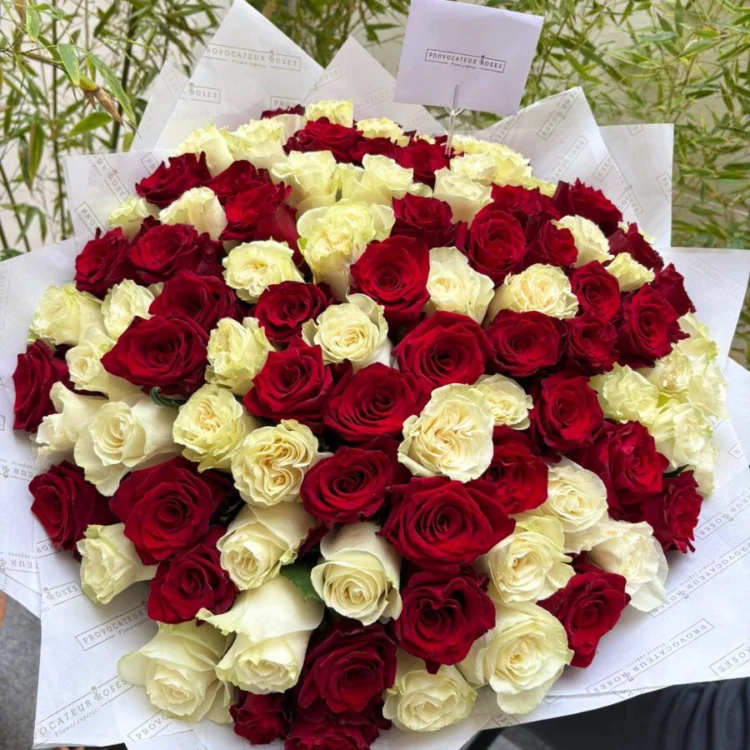 Two-tone Bouquet of 100 Roses