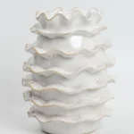 Ivory Gold Waves Vase (15,5 × 15,5 × 20,5 cm) +€60,00