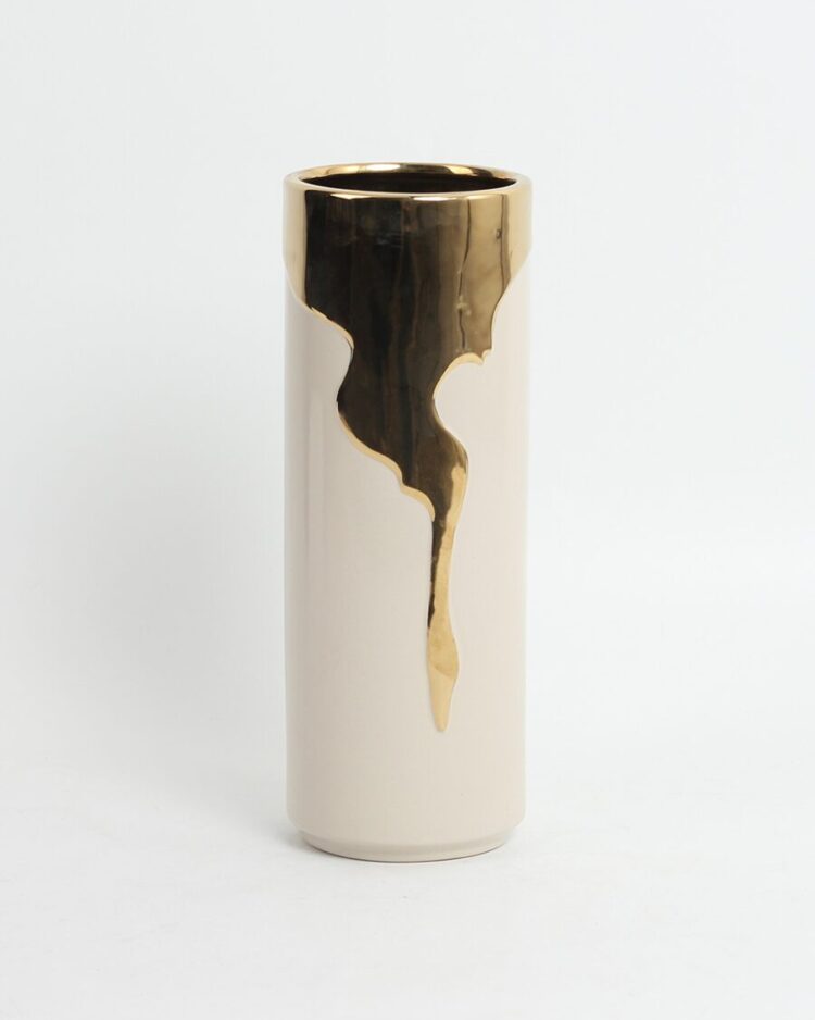 Jarrón Aura Dorada Esencial