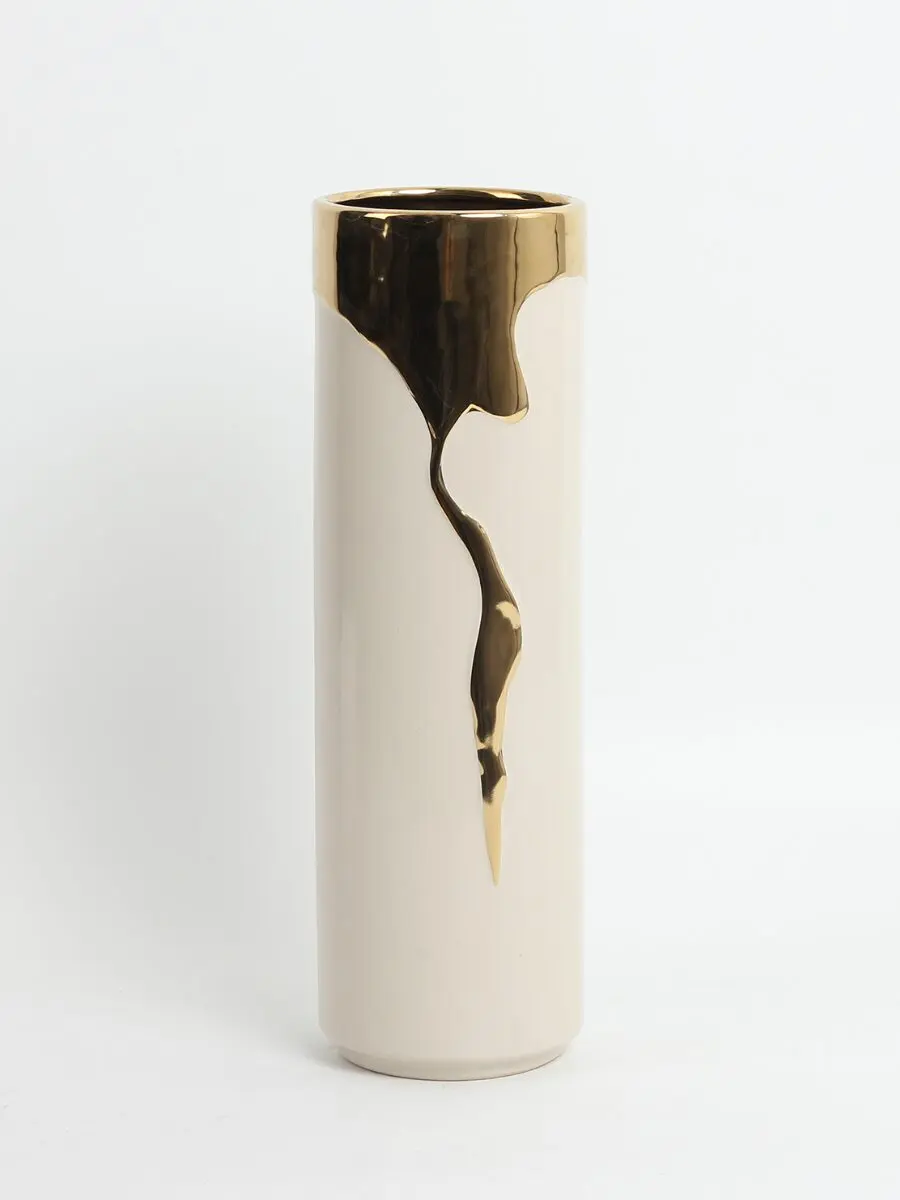 Vertical Golden Aura Vase (12,5 × 12,5 × 38,5 cm) +€25,00