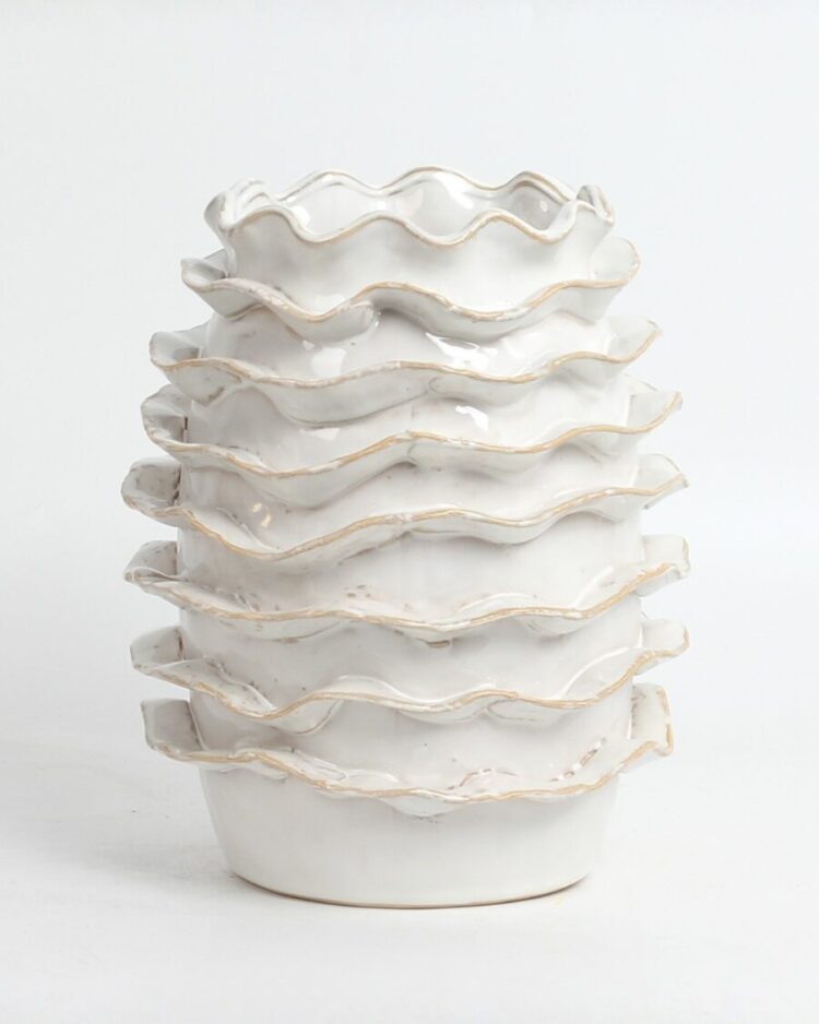 Jarrón Aura Ondulada Nácar