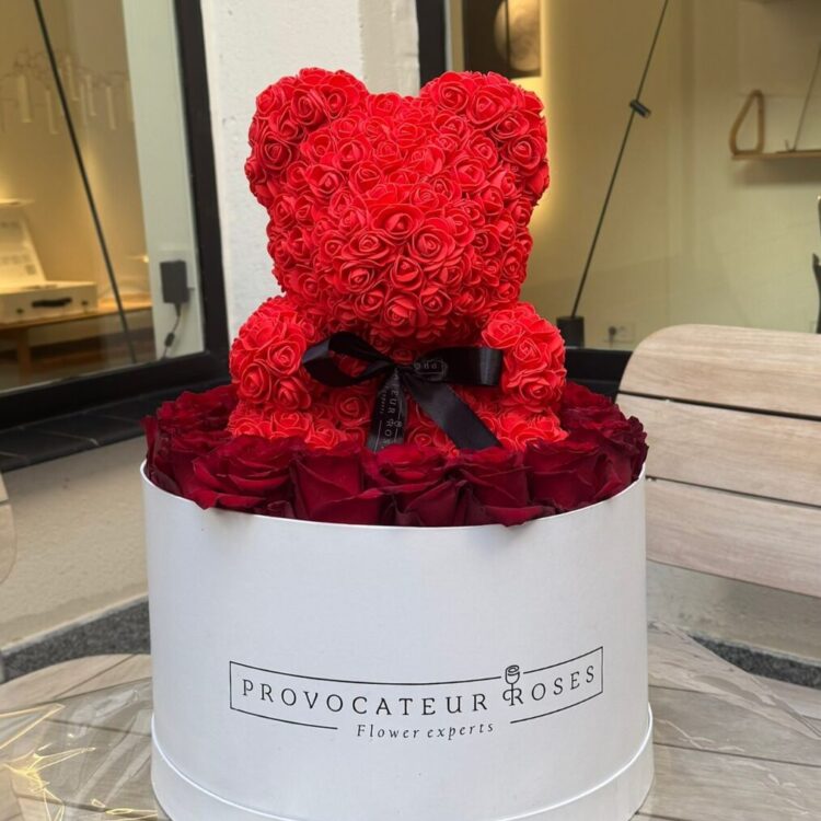 Red Flower Teddy Box