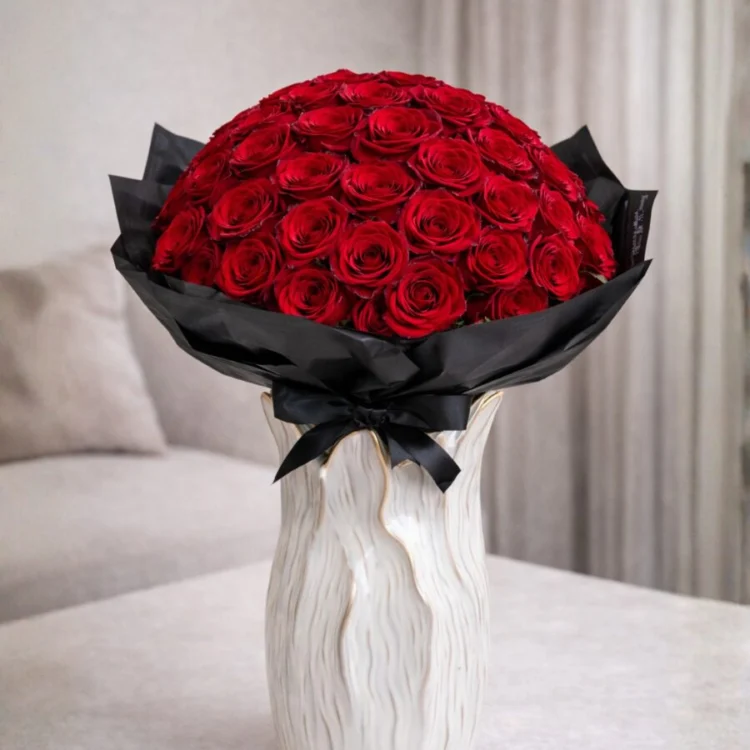 Red Roses Sphere - Vase Included