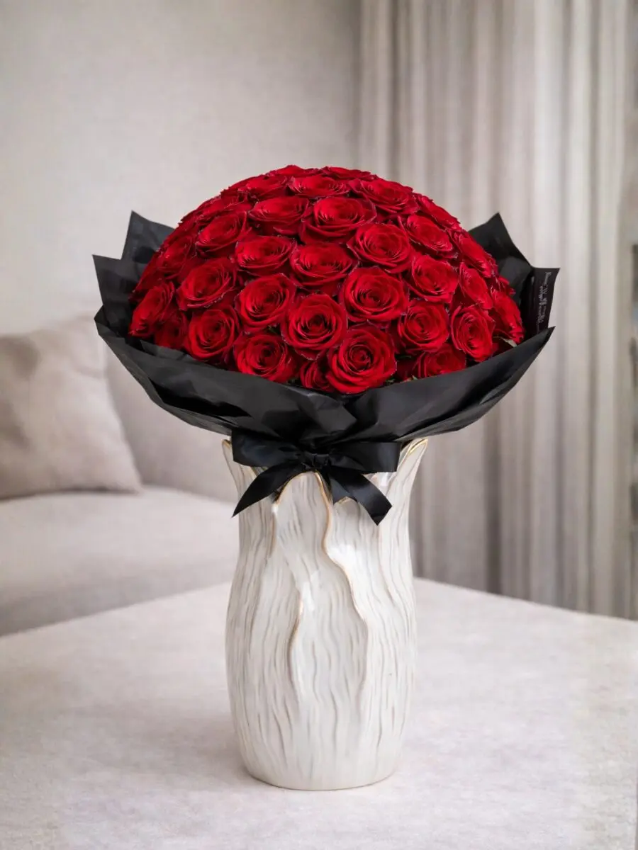 Red Roses Sphere - Vase Included